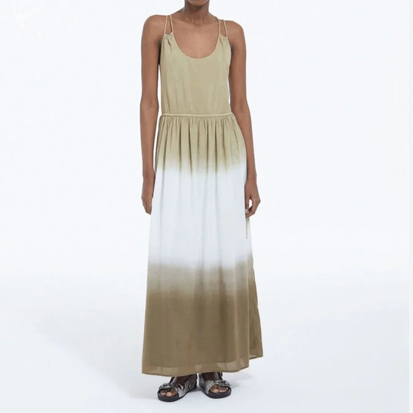 NWT The Kooples ombre khaki maxi dress with knot back - Picture 1 of 12